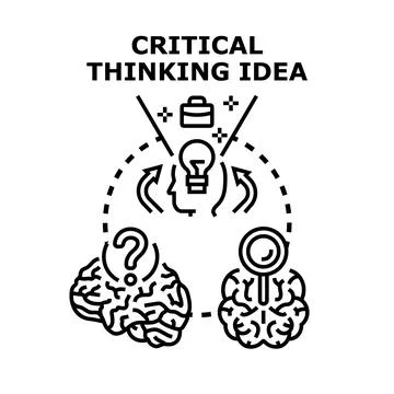 Critical thinking process generating fresh innovative ideas Stock Illustration