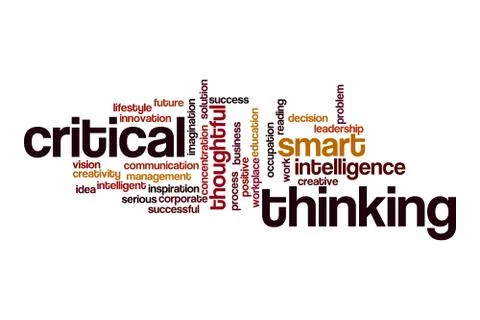 Critical thinking word cloud concept Stockillustratie