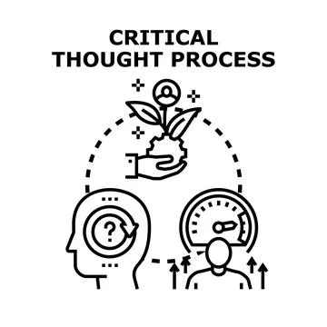 Critical thought process concept illustration developing analysis and progres Stock Illustration
