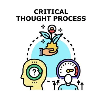 Critical thought process concept illustration developing analysis and progres イラスト素材