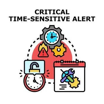 Critical time sensitive alert concept vector 库存插图