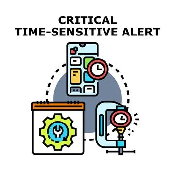 Critical time sensitive alert concept illustration Stock Illustration