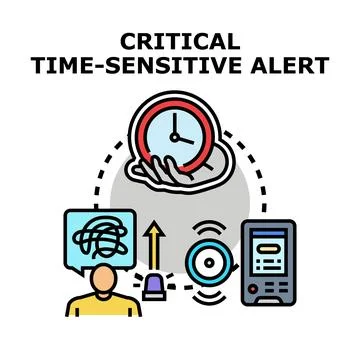 Critical time sensitive alert requiring urgent action Illustrazione stock