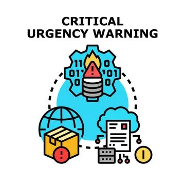 Critical urgency warning concept illustration for system alert Illustrazione stock