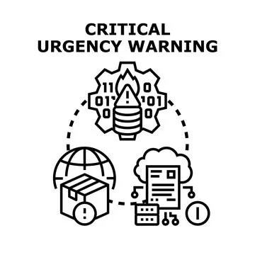 Critical urgency warning concept illustration for system alert Illustrazione stock