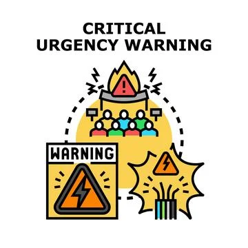 Critical urgency warning concept vector illustration Stock Illustration