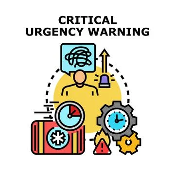 Critical urgency warning concept vector illustration Stock Illustration