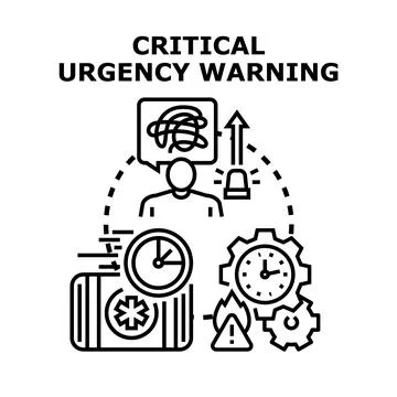 Critical urgency warning concept vector illustration Stock Illustration