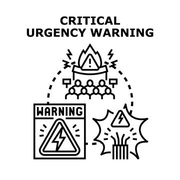 Critical urgency warning concept vector illustration Stock Illustration