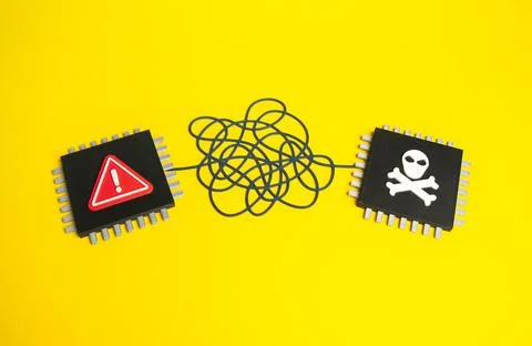 A critical vulnerability and risk of hacking. A system or microchip securit.. 스톡 사진