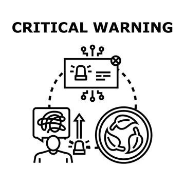 Critical warning detecting ecological issue and environmental threat Stock Illustration