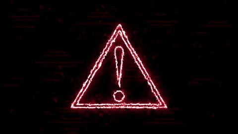 Critical warning sign alerts computer operators to system danger. Clear war.. Stock Footage 337370330