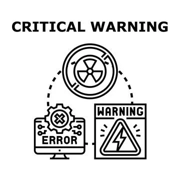 Critical warning system with error and danger Stock Illustration