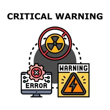 Critical warning system with error and danger Stock Illustration