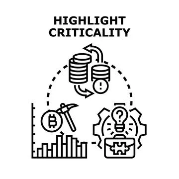 Criticality highlighting concept for cryptocurrency mining process Ilustración de archivo