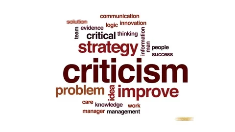 Criticism animated word cloud, text design animation. Stock Footage 78709524