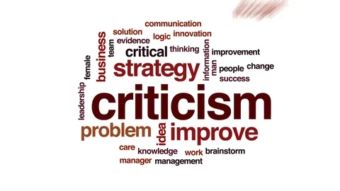 Criticism animated word cloud, text design animation. Stock Footage 78877402