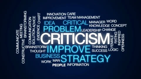 Criticism animated word cloud, text design animation. Stock Footage 79284574
