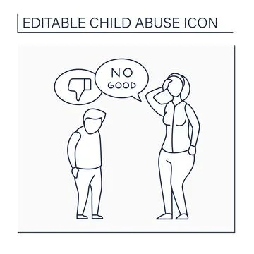 Criticism line icon Stock Illustration