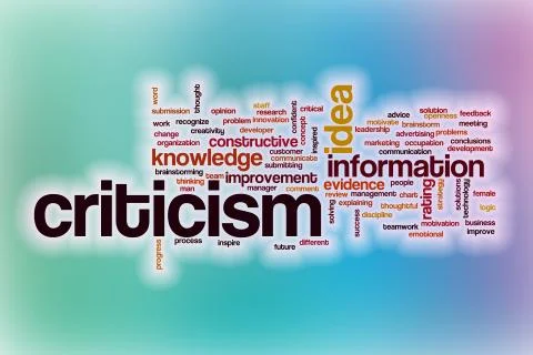 Criticism word cloud with abstract background Stock Illustration