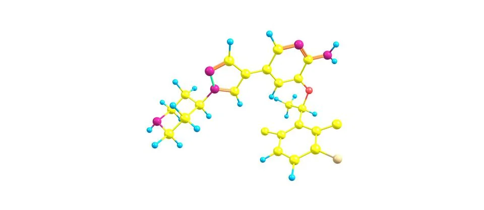 Crizotinib molecular structure isolated on white Stock Illustration