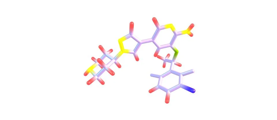 Crizotinib molecular structure isolated on white Stock Illustration