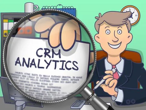 CRM Analytics through Lens. Doodle Design Stock Illustration