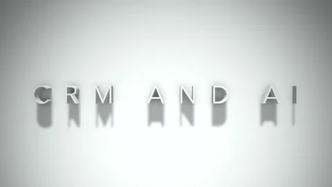 Crm and ai 3D title animation with shadows on a white background Stock Footage 296887906