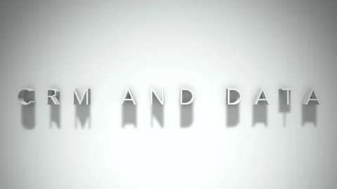 Crm and data 3D title animation white text on a white background Stock Footage 299380292