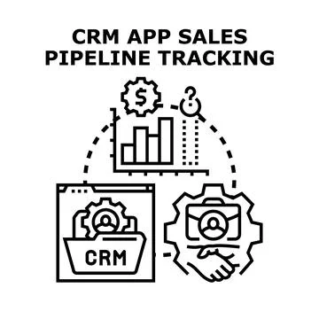 Crm app sales pipeline tracking concept vector Stock Illustration