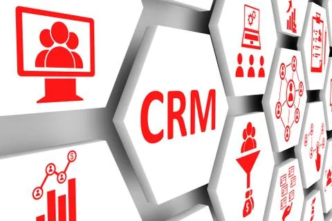 CRM concept cell background 3d illustration Stock Illustration