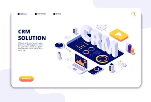 Crm concept. Customer relationship management. Business system solution. Client Stock Illustration