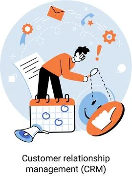 CRM concept. Customer Relationship Management. Application software for service 스톡 일러스트