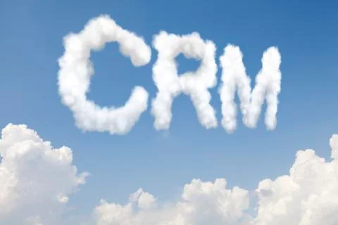 Crm concept text in clouds Stock Illustration