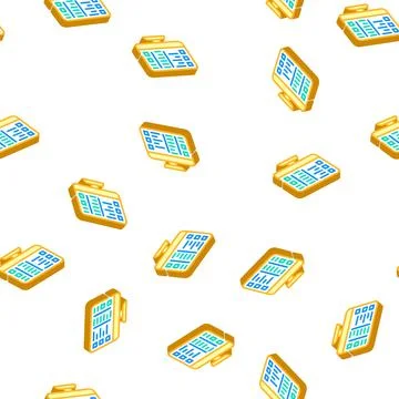 Crm crew resource management isometric icon seamless pattern Stock Illustration