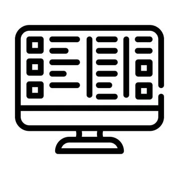 Crm crew resource management line icon vector illustration 스톡 일러스트