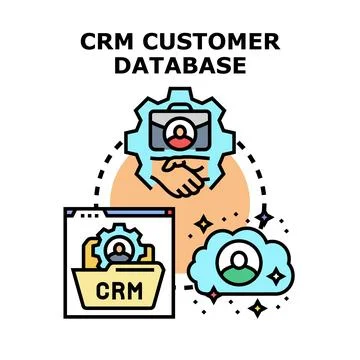 Crm customer database managing client relationships Illustrazione stock