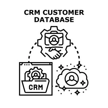 Crm customer database managing client relationships Stock Illustration