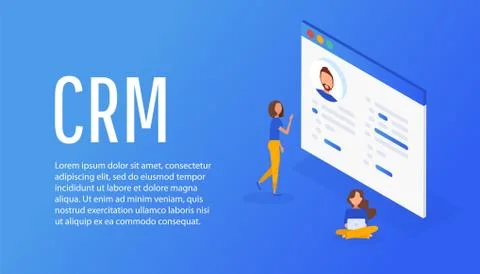 CRM. Customer relationship management concept. Illustrazione stock