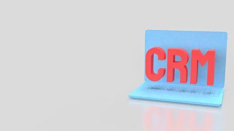 CRM Customer Relationship Management Concept on Modern Laptop 3d render. Stock Photos
