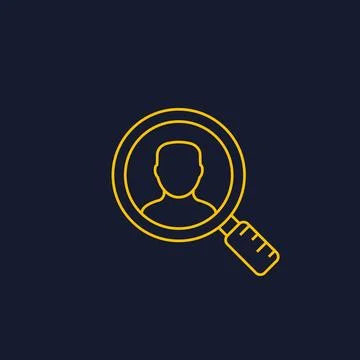 CRM, customer relationship management linear icon, vector Stock Illustration