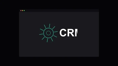 CRM Customer Relationship Management Neon Gear Animation - Teal Vídeos de archivo 341490732