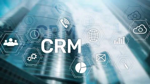 CRM, Customer relationship management system concept on abstract blurred ba.. Stock Photos