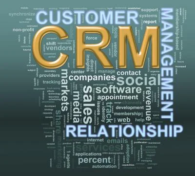 Crm customer relationship managment wordcloud Stock Illustration