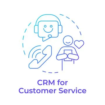 CRM for customer service blue gradient concept icon Illustrazione stock