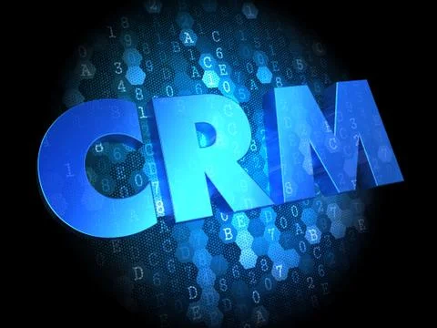 CRM on Dark Digital Background. Illustrazione stock