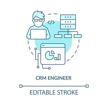 CRM engineer turquoise concept icon Illustrazione stock