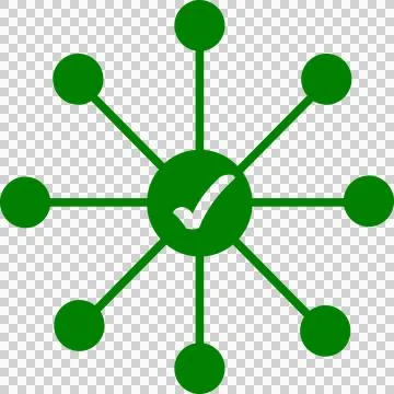 CRM Hub Complete – Connected System Status Icon Stock-Illustration