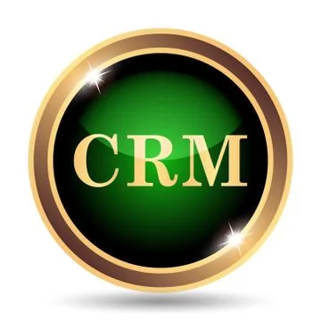CRM icon. Internet button on white background.. Stock Illustration