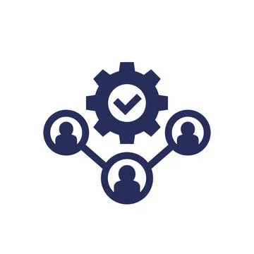 CRM icon with people, vector Stock Illustration